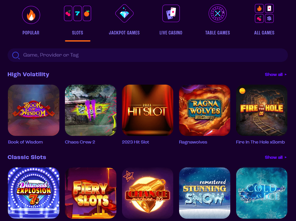 Wheelz Casino screen1