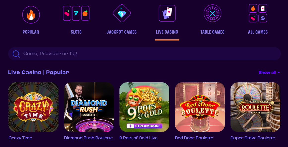 Wheelz Casino screen2