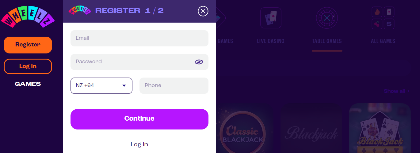 Wheelz Casino screen3